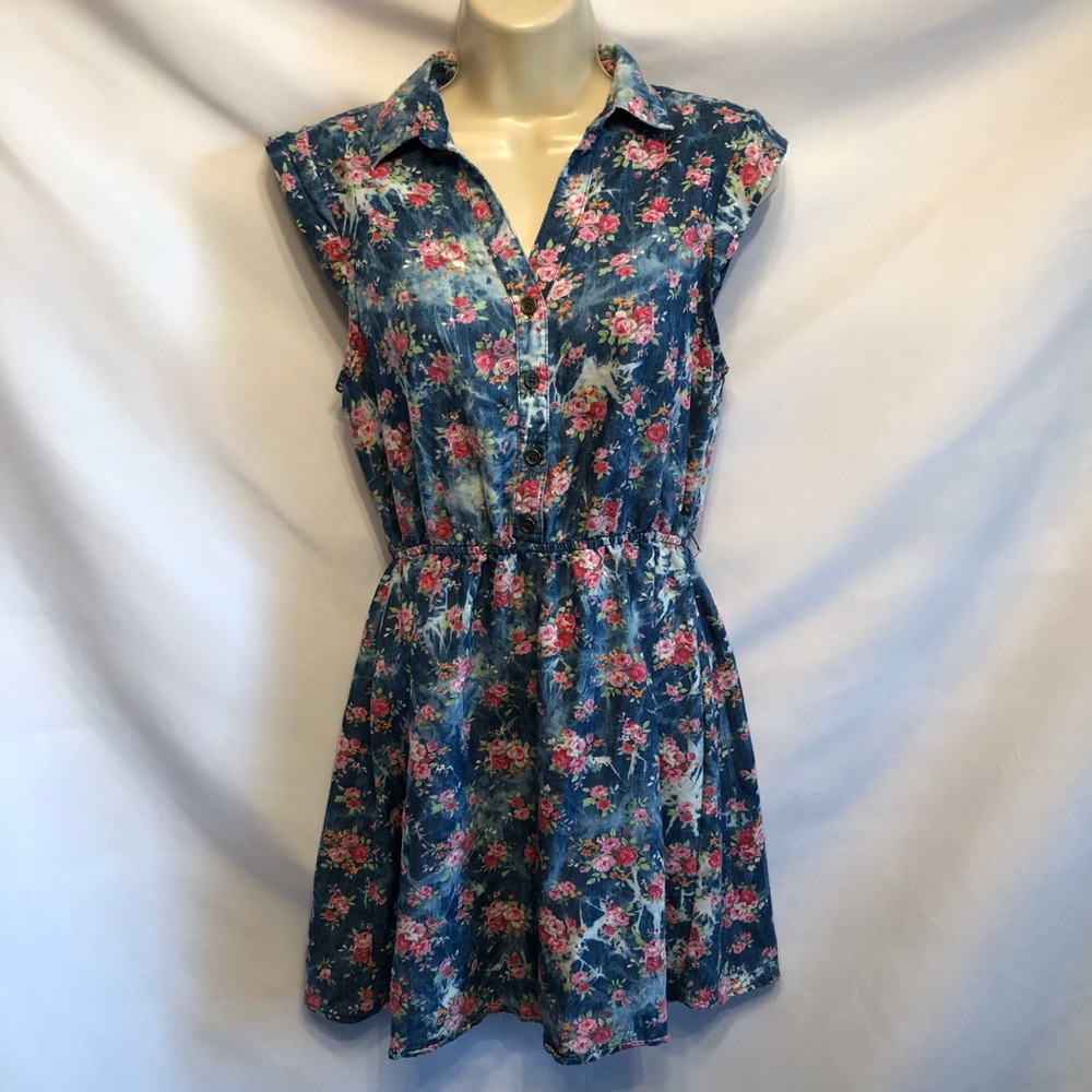 Charlotte Russe Floral Denim Dress